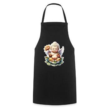 Baby Buddha - meditation yoga relaxation - Cooking Apron - black - Front - AI Model Male 185 dark (185cm)