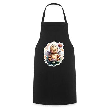Baby Buddha - meditation yoga relaxation - Cooking Apron - black - Front - AI Model Male 185 dark (185cm)