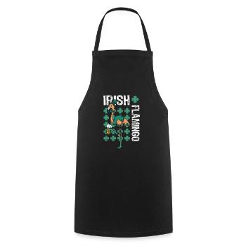 Irish Flamingo Green Bird St Patrick's Day - Cooking Apron - black - Front - AI Model Male 185 dark (185cm)
