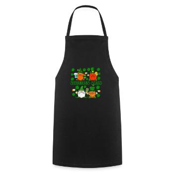 Escouade de manigances Feuille de trèfle porte-bonheur - Tablier de cuisine - noir - Devant - AI Model Male 185 dark (185cm)