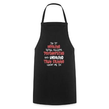 True Crime Podcast Murder Show Tueur en série - Tablier de cuisine - noir - Devant - AI Model Male 185 dark (185cm)