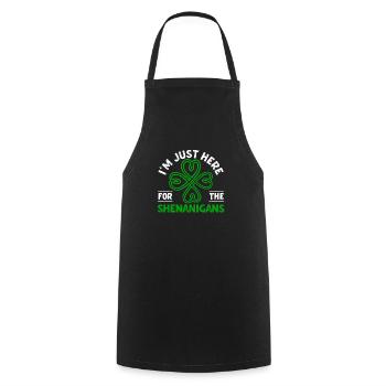 Je suis juste là pour le Shamrock des manigances - Tablier de cuisine - noir - Devant - AI Model Male 185 dark (185cm)