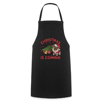 Christmas Is Coming Dog Version - Cooking Apron - black - Front - AI Model Male 185 dark (185cm)