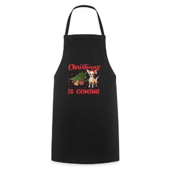 Christmas Is Coming Dog Version - Cooking Apron - black - Front - AI Model Male 185 dark (185cm)
