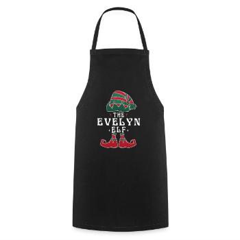 Evelyn Elf Family Matching Group Christmas Mom - Cooking Apron - black - Front - AI Model Male 185 dark (185cm)