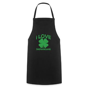 J’adore les drôles de trèfles irlandais de Shenanigan - Tablier de cuisine - noir - Devant - AI Model Male 185 dark (185cm)