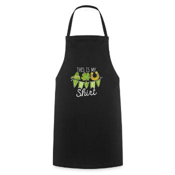 C’est ma chemise porte-bonheur Saint-Patrick irlandais - Tablier de cuisine - noir - Devant - AI Model Male 185 dark (185cm)