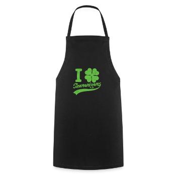 J’adore les drôles de trèfles irlandais de Shenanigan - Tablier de cuisine - noir - Devant - AI Model Male 185 dark (185cm)