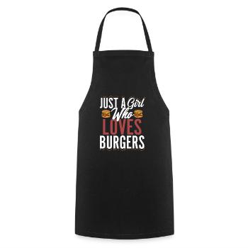 Just A Girl Who Loves Burgers Hamburger Food Meat - Kochschürze - Schwarz - Vorne - AI Model Male 185 dark (185cm)
