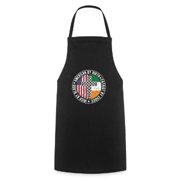Irish by Blood American by Birth - Cooking Apron - black - Front - AI Model Male 185 dark (185cm)