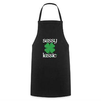 Sassy Lassie Irisches Erbe Irland Kleeblatt - Kochschürze - Schwarz - Vorne - AI Model Male 185 dark (185cm)