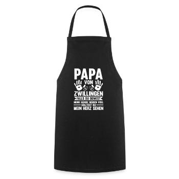 Vater Zwillingspapa Papa von Zwillingen - Kochschürze - Schwarz - Vorne - AI Model Male 185 dark (185cm)