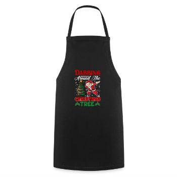 Dabbing around the christmas tree - Cooking Apron - black - Front - AI Model Male 185 dark (185cm)