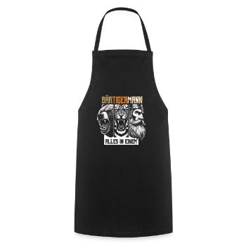 Bärtigermann Bär Tiger Mann Geschenk Bart - Kochschürze - Schwarz - Vorne - AI Model Male 185 dark (185cm)