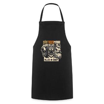 Bärtigermann Bär Tiger Mann Geschenk Bart - Kochschürze - Schwarz - Vorne - AI Model Male 185 dark (185cm)