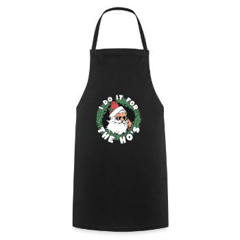 I Do It For The Ho ́s Santa Claus Santa Claus - Cooking Apron - black - Front - AI Model Male 185 dark (185cm)