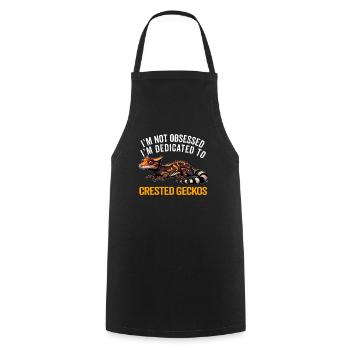 Crested Gecko Men Women Lizard Eyelash Gecko - Cooking Apron - black - Front - AI Model Male 185 dark (185cm)