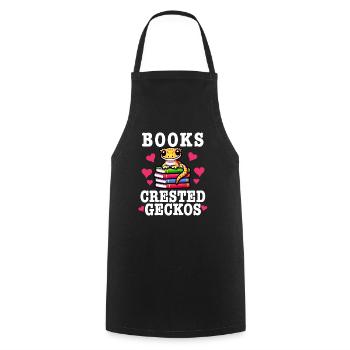 Crested Gecko Men Women Lizard Eyelash Gecko - Cooking Apron - black - Front - AI Model Male 185 dark (185cm)