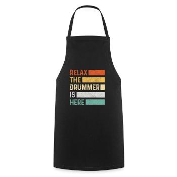 Drummer Drummer Drum Gift - Cooking Apron - black - Front - AI Model Male 185 dark (185cm)
