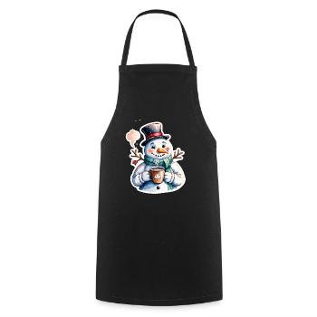 bonhomme de neige - Tablier de cuisine - noir - Devant - AI Model Male 185 dark (185cm)