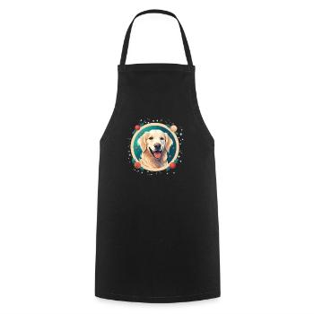 Golden Retriever Hund Weihnachten, Liebeshunde - Kochschürze - Schwarz - Vorne - AI Model Male 185 dark (185cm)
