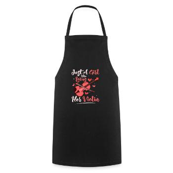 Just A Girl Who Loves Her Violin Violinist Orchest - Cooking Apron - black - Front - AI Model Male 185 dark (185cm)