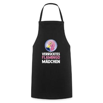 Verrücktes Flamingo Mädchen - Kochschürze - Schwarz - Vorne - AI Model Male 185 dark (185cm)