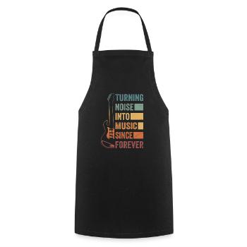 le bruit en musique depuis toujours - Tablier de cuisine - noir - Devant - AI Model Male 185 dark (185cm)