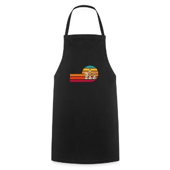 Vintage Schachspieler Retro Sonnenuntergang Schach - Kochschürze - Schwarz - Vorne - AI Model Male 185 dark (185cm)