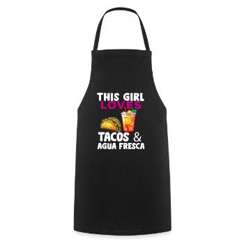 Tacos & Agua Fresca Fun Amateur de cuisine mexicaine Comida - Tablier de cuisine - noir - Devant - AI Model Male 185 dark (185cm)
