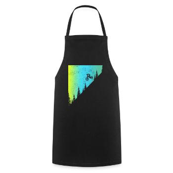 Mountain Bike MTB Downhill Biker Gift - Cooking Apron - black - Front - AI Model Male 185 dark (185cm)