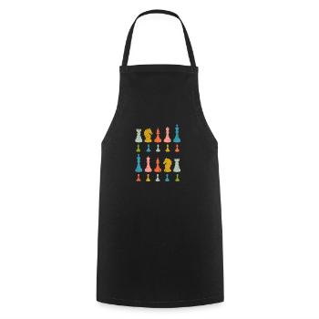 Schachspieler Stücke Retro Master Club Lustige - Kochschürze - Schwarz - Vorne - AI Model Male 185 dark (185cm)