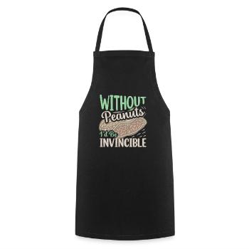 Sans les cacahuètes, je serais invincible allergique aux noix - Tablier de cuisine - noir - Devant - AI Model Male 185 dark (185cm)