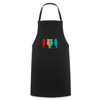 Chess Chess Pieces Pawn Player Retro Vintage - Cooking Apron - black - Front - AI Model Male 185 dark (185cm)