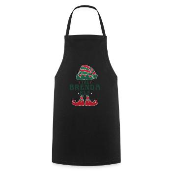 Brenda Elf Personalized Name Christmas Family - Cooking Apron - black - Front - AI Model Male 185 dark (185cm)