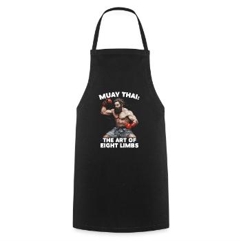 Muay Thaï Boxe Arts Martiaux Artiste Martial MMA - Tablier de cuisine - noir - Devant - AI Model Male 185 dark (185cm)