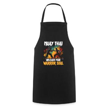 Muay Thaï Boxe Arts Martiaux Artiste Martial MMA - Tablier de cuisine - noir - Devant - AI Model Male 185 dark (185cm)