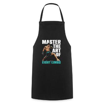 Muay Thai Boxing Martial Arts Martial Artist MMA - Cooking Apron - black - Front - AI Model Male 185 dark (185cm)