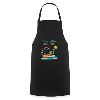 new year new me - Cooking Apron - black - Front - AI Model Male 185 dark (185cm)
