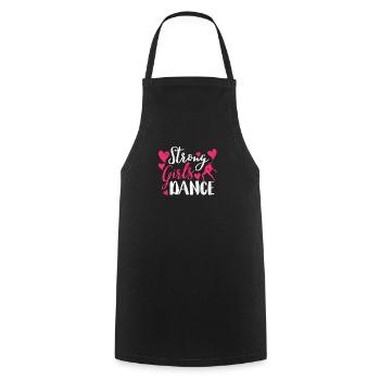 Strong girl dance lover. Funny Dancing - Cooking Apron - black - Front - AI Model Male 185 dark (185cm)