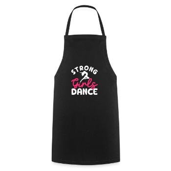 Strong girl dance lover. Funny Dancing - Cooking Apron - black - Front - AI Model Male 185 dark (185cm)