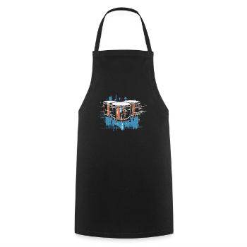 Snare Drum Musical Instrument Musician Drummer - Cooking Apron - black - Front - AI Model Male 185 dark (185cm)