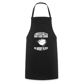 Joueur de hockey sur glace Fan de hockey Équipe de hockey sur glace Hockey sur glace - Tablier de cuisine - noir - Devant - AI Model Male 185 dark (185cm)
