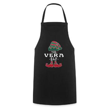 Vera Elf Family Matching Group Christmas Dad Mom - Cooking Apron - black - Front - AI Model Male 185 dark (185cm)