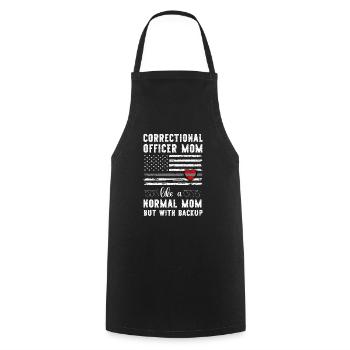 Justizvollzugsbeamter Mutter Herz Amerikanische Flagge - Kochschürze - Schwarz - Vorne - AI Model Male 185 dark (185cm)