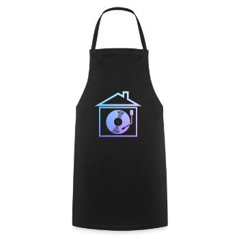 House Music Rave Vinyl Record DJ - Cooking Apron - black - Front - AI Model Male 185 dark (185cm)