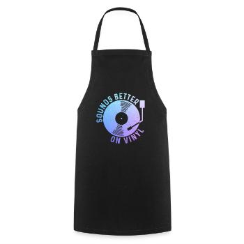 Vinyl Schallplatte Sammler DJ Geschenk - Kochschürze - Schwarz - Vorne - AI Model Male 185 dark (185cm)