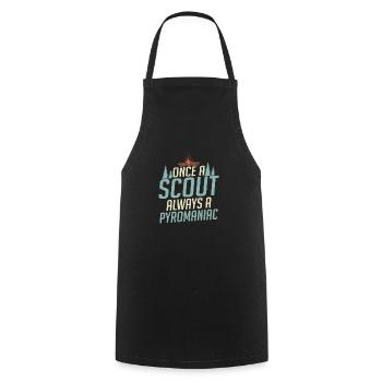 Flame Keeper Scout: Pyromaniac at Heart Tee - Cooking Apron - black - Front - AI Model Male 185 dark (185cm)