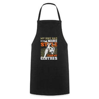 My bike has more style than my clothes - Cooking Apron - black - Front - AI Model Male 185 dark (185cm)