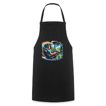 Speedrunning Joueur de jeux vidéo Gamer Gaming - Tablier de cuisine - noir - Devant - AI Model Male 185 dark (185cm)